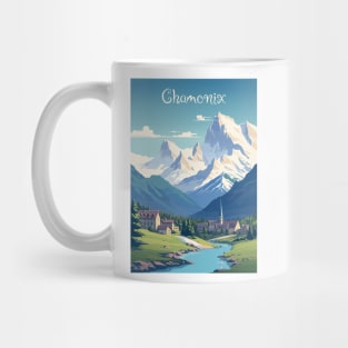 Chamonix, Mont Blan, Ski Poster Mug